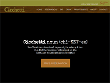 Tablet Screenshot of cicchettiseattle.com